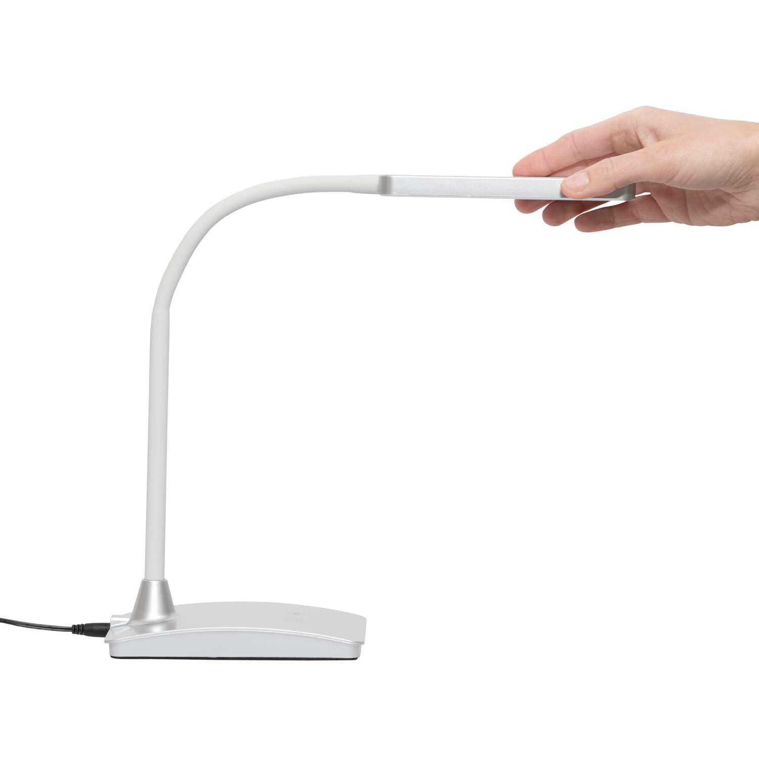 MAUL Lampa Stołowa Led MAULpearly Colour Vario, Ściemniana – Wydajna Lampa Biurowa na Biurko O Temperaturze Barwowej 3000-6500 K – Srebrna