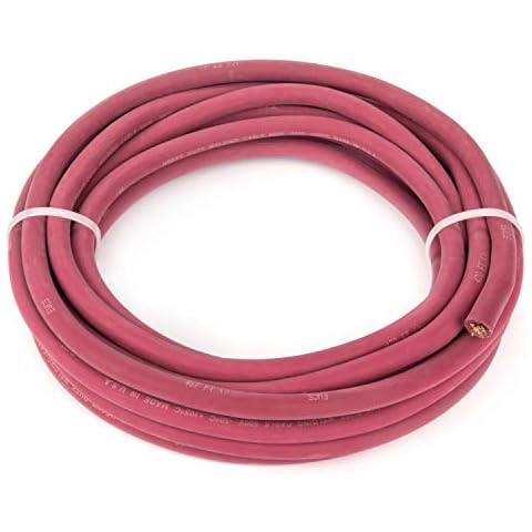 EWCS 2 Gauge Premium Extra Flexible Welding Cable 600 Volt - Red - 20 Feet - Made in The USA Cover