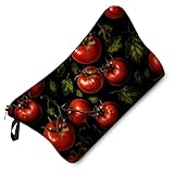 Livel lhood Tomato Makeup Bag Red Tomato Pattern Small Cute Organizer Bag Zipper Pouch Tomato Illustration Print Cosmetic Bag Present for Women Friends