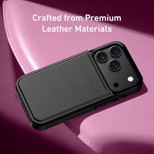 LETO Wallet Case for iPhone 17 Pro Max/iPhone 18 Pro Max, Leather Cover - image 4