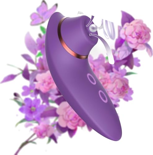 Clitioral Sucker Vibrates Bullet 10 Modes Soft Travel Waterproof Quiet Powerful Toy for Women SIV98 (Purple)