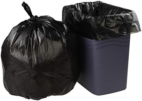 Qshape 150 Counts Kitchen Black Bin Liners Bags, 40 L Bin Bag, 6 Rolls