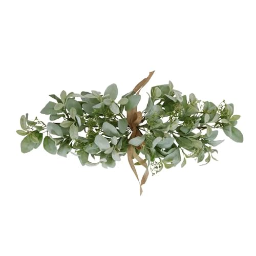 Arrangement d'hiver artificiel vert fleur de cire oreilles d'agneau 70 cm