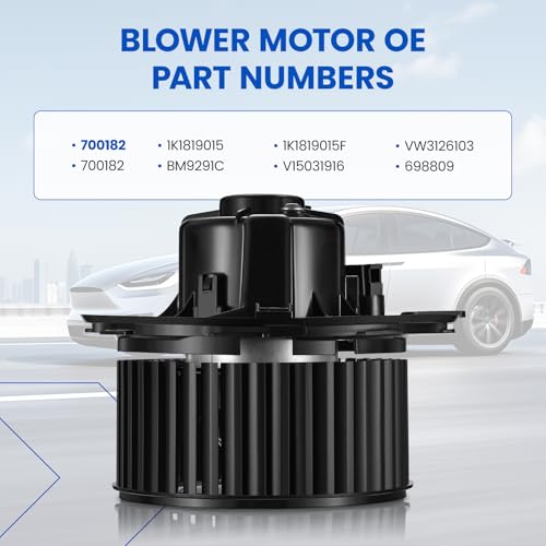 Image of HVAC Blower Motor 700182 Compatible with Audi A3 Q3 TT Quattro, Compatible with Volkswagen CC Eos Golf Jetta Passat Tiguan Rabbit R32, 1K1819015F 1K1819015 VW3126103 A /C Blower Motor Assembly