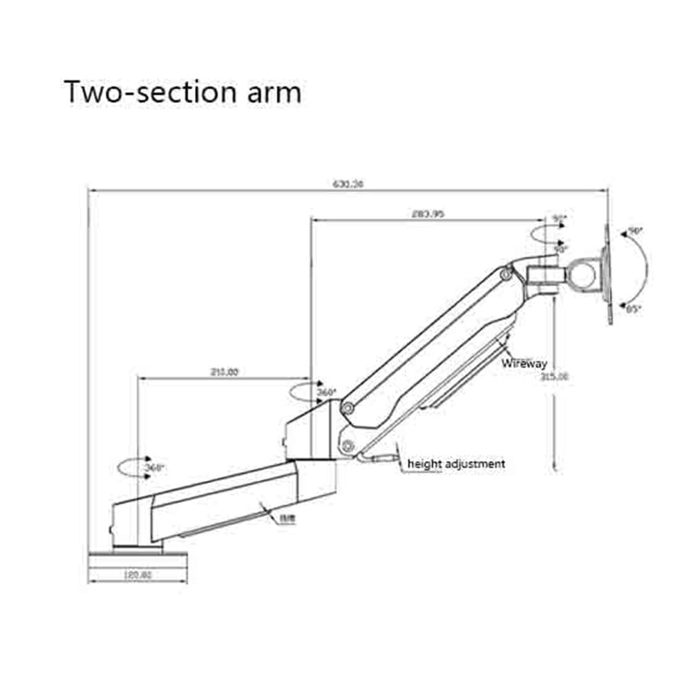 Supporto per monitor Supporto for monitor da tavolo bianco girevole regolabile a 2 bracci for schermi 15-32 pollici Supporto per monitor da scrivania