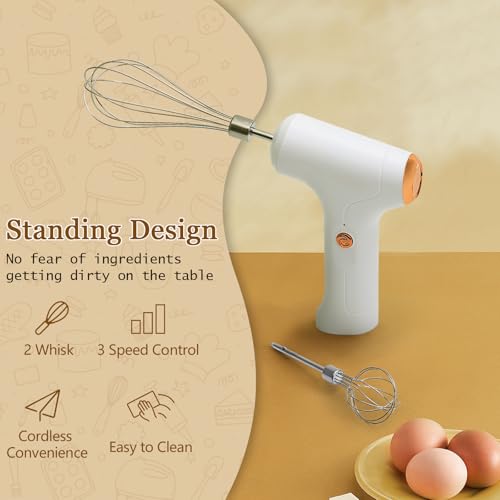 Chidoyii Cordless Hand Mixer, Handheld Electric Whisk With 3 Speed Modes thumb #1