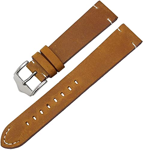Bracelet de montre en cuir véritable et boucle acier solide pour un confort quotidien
