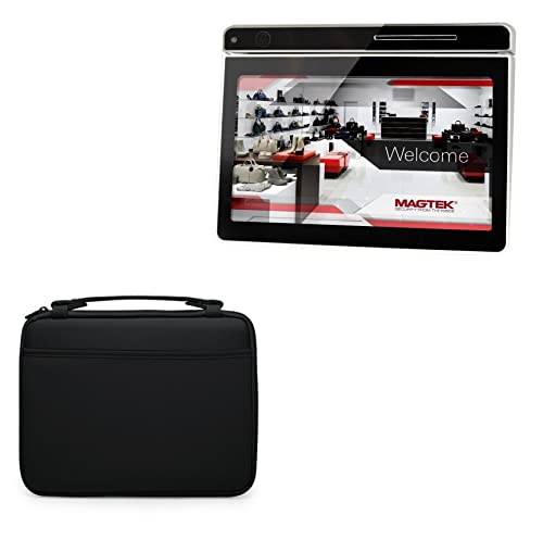 BoxWave Case Compatible with Magtek DynaGlass - Hard Shell Briefcase, Slim Messenger Bag Briefcase Cover Side Pockets - Jet Black