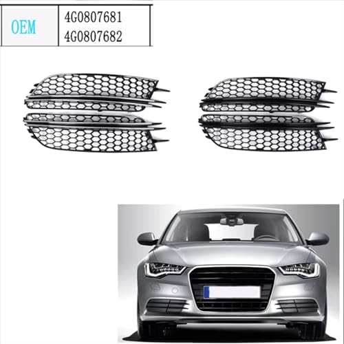 Grilles antibrouillard pour Audi A6 C7 A7 de 2012 à 2015 - Remplacement nid d'abeille