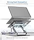BoYata Laptopständer für Schreibtisch, Verstellbarer Computerständer mit 360° Drehbarer Basis, Ergonomischer Faltbarer Laptop Riser Halter Kompatibel mit MacBook Pro/Air, Laptops bis 17 Zoll-Grau