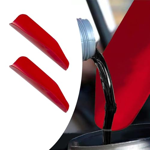 dawfall 2-Pack Flexible Oil Funnel, Reusable, Leakproof, Red