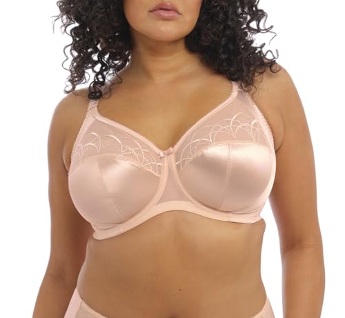 Elomi Cate Embroidered Full Cup Banded Underwire Bra (4030),44GG,Latte