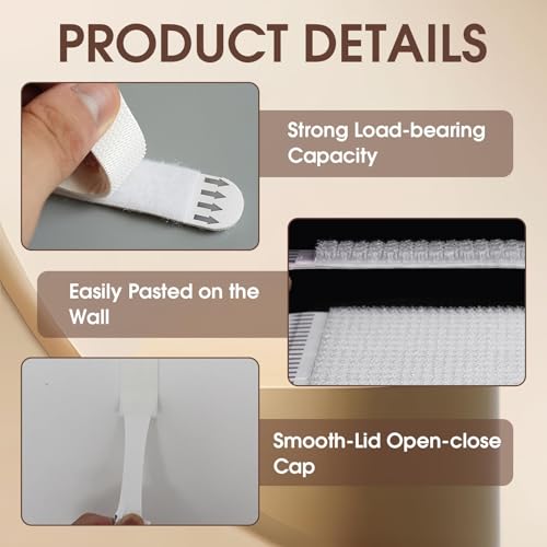 36 Paar Bilder Montage Strips, Command Strips Bilder Aufhängen Ohne Bohren Wiederverwendbare Powerstrips für Fotos Rahmen Weihnachtsdekorationen Selbstklebende Posterleisten für glatte Oberflächen