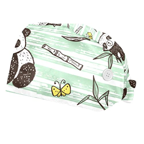 Casquette de travail panda et bambou chapeau mixte en tissu respirant lot de 2