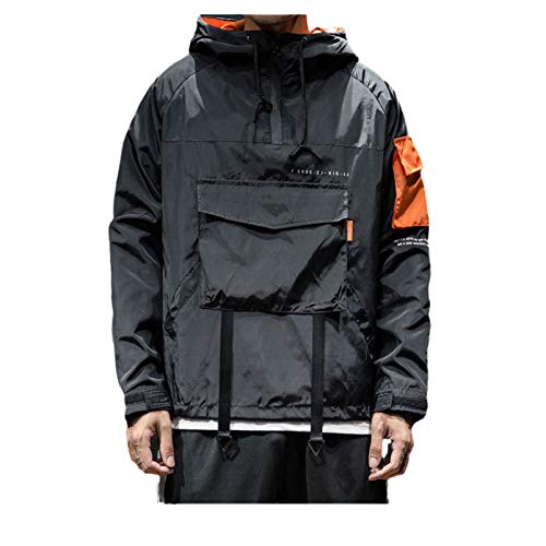 USTZFTBCL Hoodies Men Jacket Fashion Windbreaker Hoodie Zipper Men Clothes Jackets for Man Clothes Black 3XL