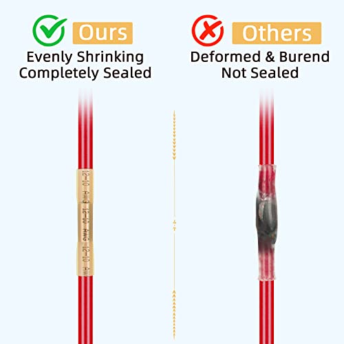 Conectores termorretráctiles de cable impermeables amarillos AWG 12-10 empalmes terminales 2