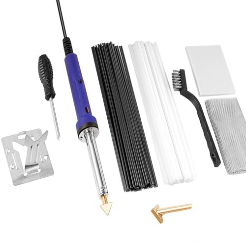 Soudure Plastique, Reparation Plastique, Soudage Plastique, Kit de Soudure en Plastique avec Tige, Treillis Renforcé, Cadre en Fer Chaud et Brosse MéTallique Soudage Plastique pour Voitures Pare-Chocs