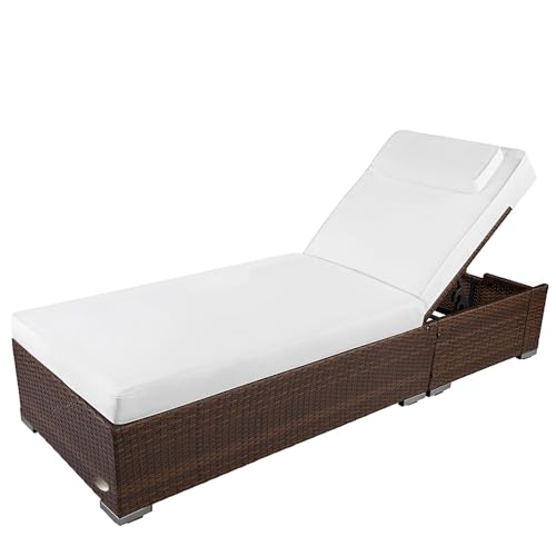 RS Trade Sonnenliege Palermo Braun - Outdoor Liege mit beständigem...
