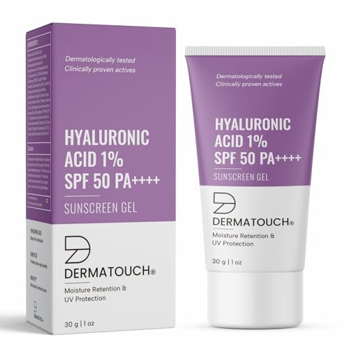 Image of DERMATOUCH Hyaluronic Acid 1% Sunscreen | SPF 50 Pa++++ | For All Skin Types | No White Cast | 30g