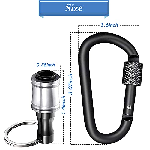 Mesee 6 Pcs 1/4 Inch Hex Shank Keychain Extension Bar, Hand-Held Aluminum Alloy Screwdriver Bits Holder Set Quick Release Adapter Fast Change Keychain For Insert Hexagonal Shank Drill Bits #TOP2