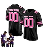 Black and Pink Custom Football Jersey Men Women,Custom...
