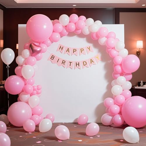 Image of Pink Balloons Pink Birthday Decorations 10 Pack 36 inch Round Gender Reveal Ballons for Birthday Wedding Anniversary Baby Shower Gender Reveal Party Decoration