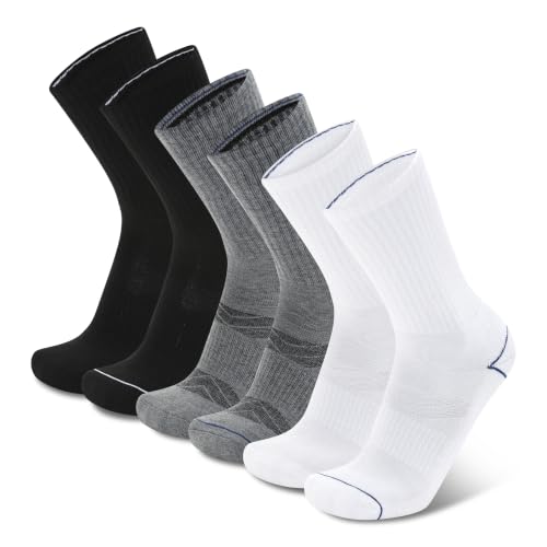 Image of Champion Men's Cushioned Crew Socks 5-Pack - Moisture-Wicking Athletic Crew Socks with Arch Support (Sizes 6-12)