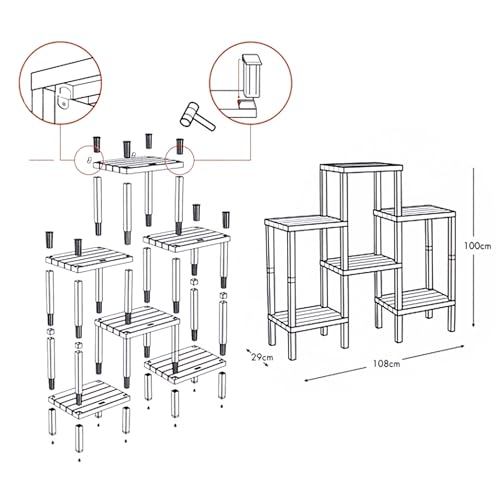Estantería Lombok Tatay con 6 baldas modulares de plástico marrón 4