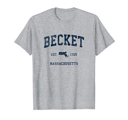 Becket Massachusetts MA Vintage Sports Design Navy Print T-Shirt Becket Massachusetts MA Vintage Sports Design Navy Print T-Shirt