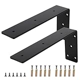2-Pack Countertop Support Brackets 20'x8'x2.5', Heavy Duty Steel L Metal Floating Hidden Shelf Bracket for Shelves, Quartz/Granite/Wood/Concrete/Laminate Countertops