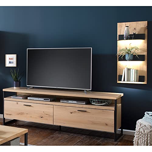 Lomadox TV Kombination, Lowboard & Wandboard mit Beleuchtung und...
