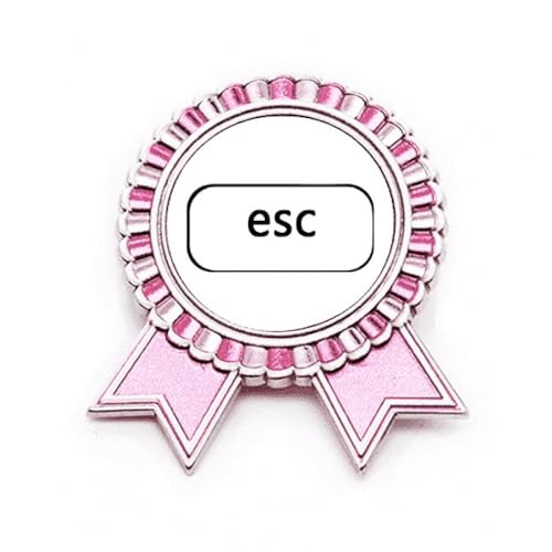 Broche symbole clavier Esc rose pour personnaliser un blazer au bureau ou en soirée