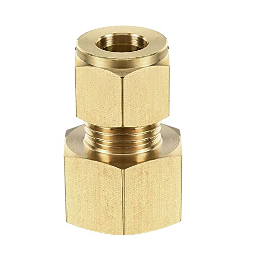 Tool parts Brass Compression Tube Straight Fitting G1/2 Female Thread x 10mm Tube OD