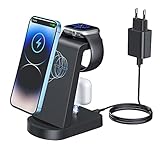 Estación de Carga inalámbrica, INNISTO 3 en 1 Estación Carga inalámbrica Compatible con iPhone 14 13 12 11 Pro MAX/XS/XR/X,Cargador Apple Watch Ultra 8 7 6 5 4 3 2 SE,Airpods Pro/3/2/1(Negro)