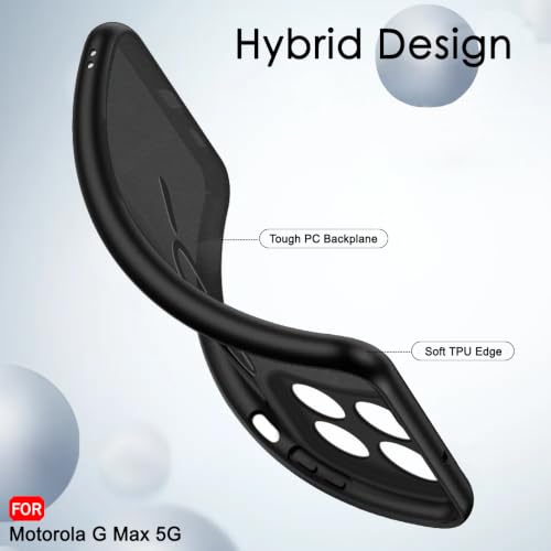 Image of TheGiftKart Hybrid Shockproof Back Cover Case for Motorola Moto G Max 5G Compatible with MagSafe | Camera Protection Module | Hard Back Cover Case (PC & TPU, Translucent Smoke Matte Back, Black Sides)