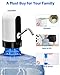 Myvision Water Dispenser for 5 Gallon Bottle,Portable USB Charging Electric Water Pump, Drinking Water Jug Pump for Home, Kitchen, Living Room, Office,Camping,Universal for 3-5 Gallon (White)