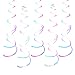 Iridescent White Hanging Swirl Decorations for Ceiling, Sparkly Transparent White Children's Birthday Party, Unicorn Party Decorations, Pack of 18