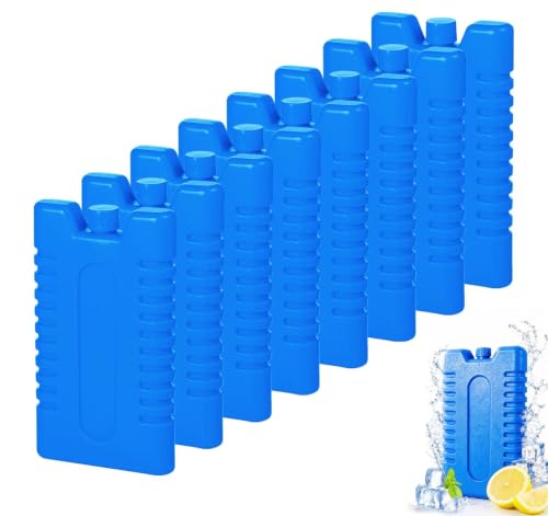 Homewit Blocs Réfrigérants pour Glacières,Lot de 8 x 210 ML Sac Isotherme ou Glacière, Réutilisable Conception Mince et Légère pour Pain de Glace et Sac...