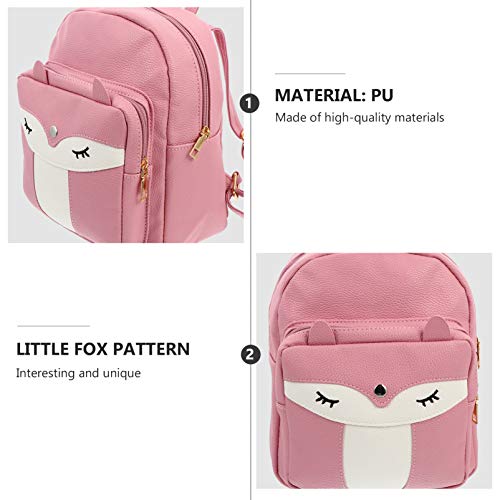 ABOOFAN Mochila Animal de Couro Fofa Raposa Mini Mochila de Couro Animal Mochila Pequena Mochila Esc