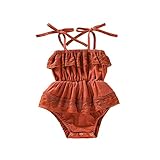 HHyyq Baby Mädchen Ärmellos Gekräuselte Einteiliger Strampler Kleinkind Spielanzug 0-24 Monate Prinzessin Neugeborenes Kleidung Sommer Spielanzug Rüschen Kleid Einteiler Jumpsuit Shorts