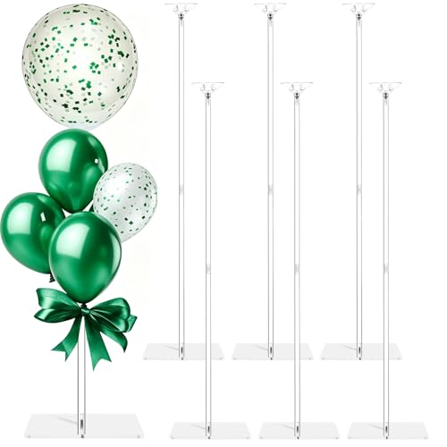 DSTRKJY 6 Pack Clear Acrylic Balloon Stands for Table, Reusable 23.6 Inch, Balloon Stick with Base Centerpieces Holders for Tables, Balloons Stand Kit for Wedding Birthday Table & Floor Party Decor by DSTRKJY - Used condition - US$20.47