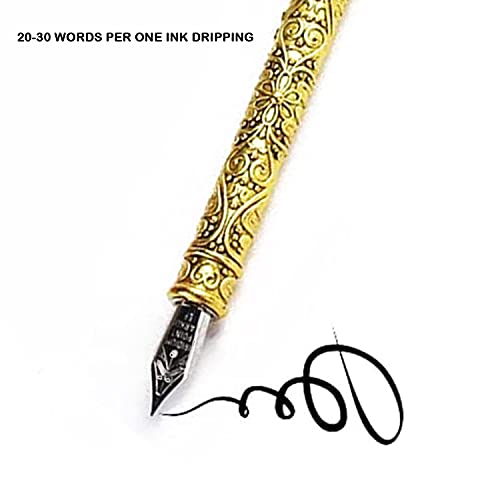 Feather Quill Pen Dip Pen and Ink English Calligraphy Pen Set with 5 Stainless Steel Nibs, Stand, Ink and Letter Set for Gift, Birthday or Self-Use - Pen Holder for Calligraphy Hand Writing - Thumbnail 3