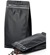50 PCS Coffee Bags with Valve, (8 oz, 0.5 lb) Stand Up Pouches, Resealable Coffee Bean Bags, Vent...