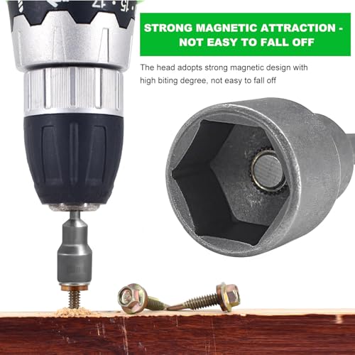Image of povtii Scissor Jack Socket, 3 /4 Inch or 19mm Magnetic Hex Socket Hex Drive Jack Drill Adapter, Compatible with 1 /4 Inch Diameter Hex Shank Tool for RV Jack, Car Accessories