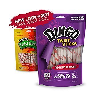Dingo Twist Treat Sticks - Chicken-Filled Rawhide Chews #TOP2