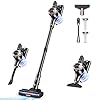Trucozie Cordless Vacuum Cleaner, Powerful 8 in 1 Lightweight Vacuum Cleaners with Max 45mins, LED Display, 2 HEPA, Stick Vacuums Cordless for Hardwood, Carpets, Tile, Pet Hair, Black