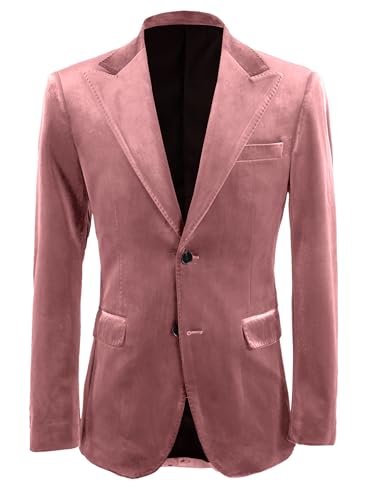 Mens Suits Jacket Velvet Blazer Single Breasted Sports Coat Peak Lapel Formal Casual Party