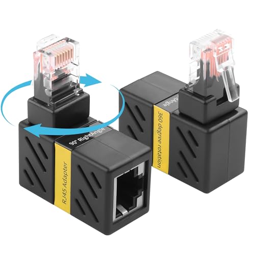Adaptador Ethernet RJ45 Rotatorio 360° Cat5/Cat6 2 Pcs miniatura 1