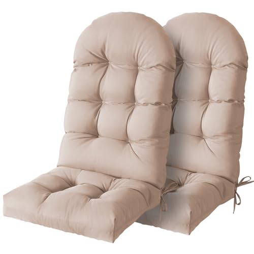 Enipate Adirondack Chair Cushions Set of 2, Weather Resistant High Back Rocking Chair Cushion, Indoor Outdoor Patio Chair Cushion Tufted Thicken Seat Pads