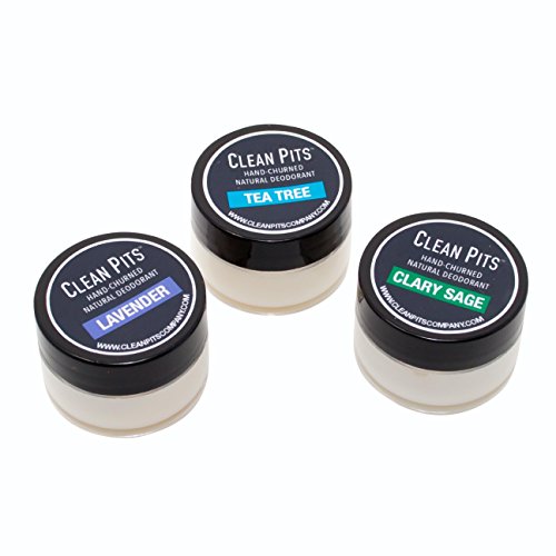 Clean Pits TRIAL SIZE SAMPLER - 3 Pack Trial Size - Natural Deodorants
